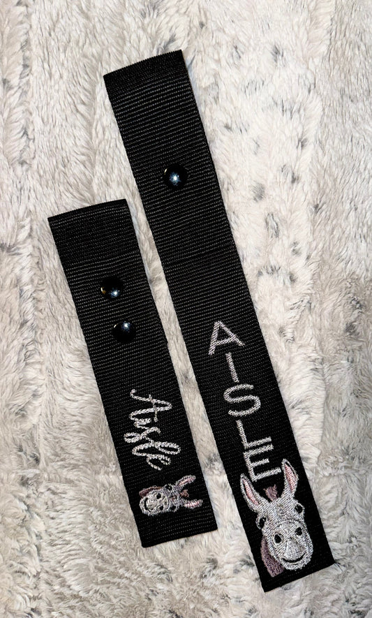 GREY - Made to order luggage tag - Aisle Donkey 2 strap combo