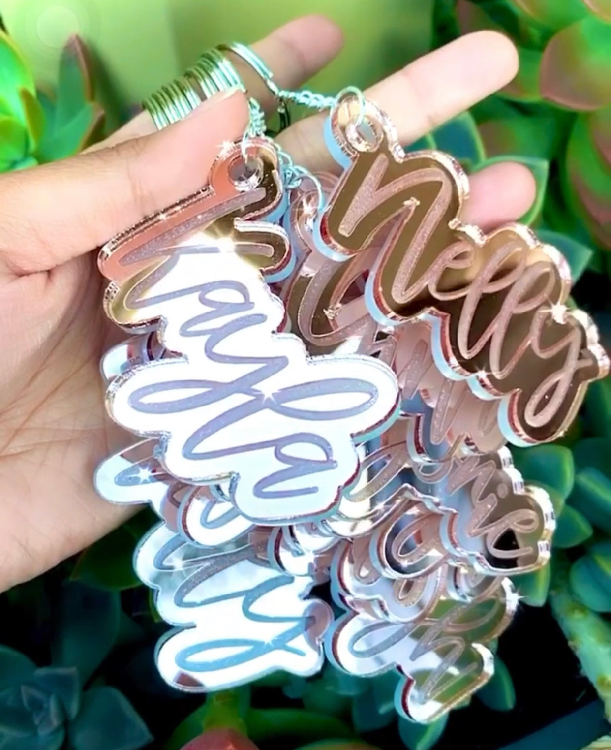Personalized Lasered Mirrored Acrylic Keychain